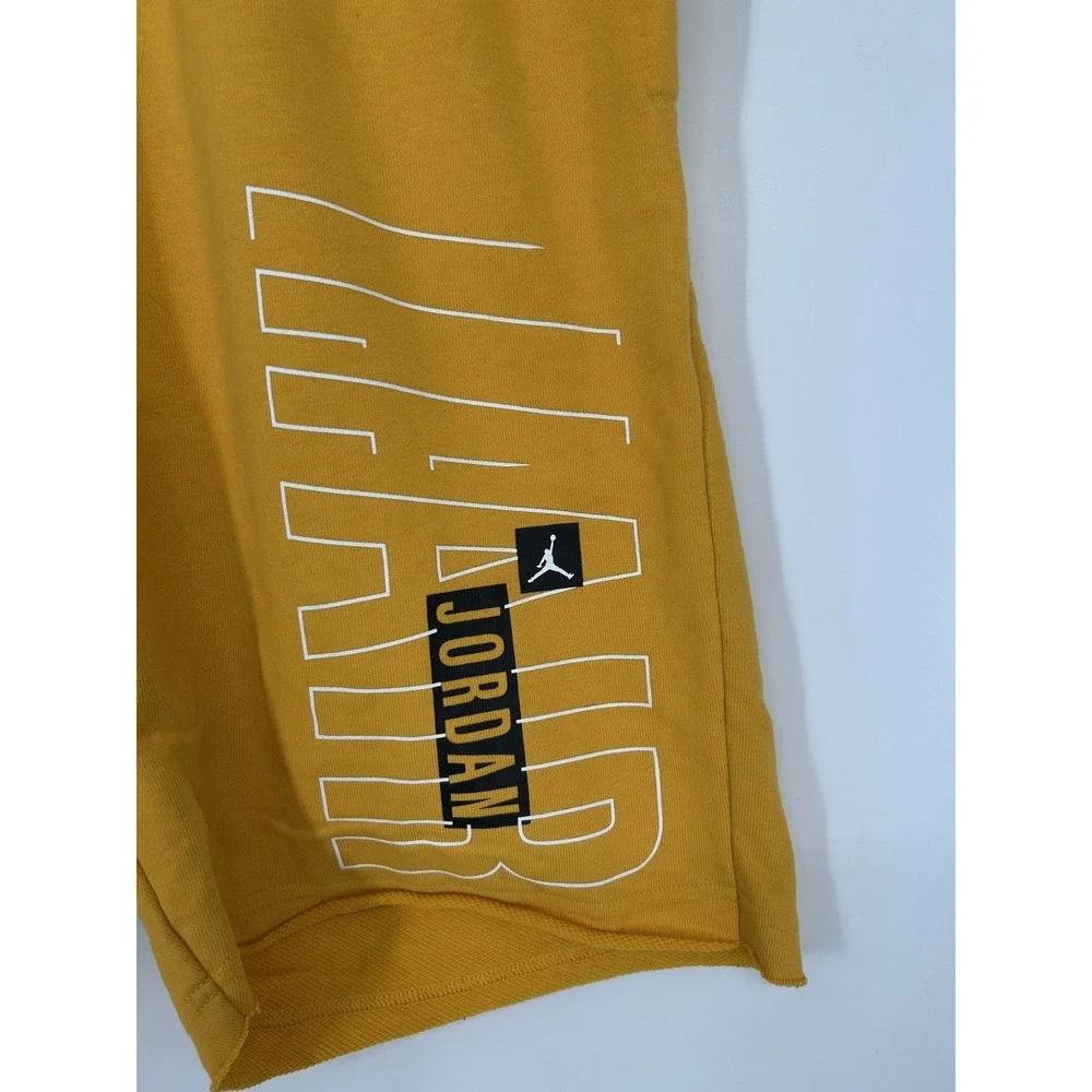 Jordan JumpMan Air Fleece Training Sweat Shorts Men's L Yellow‎ Drawstring Waist